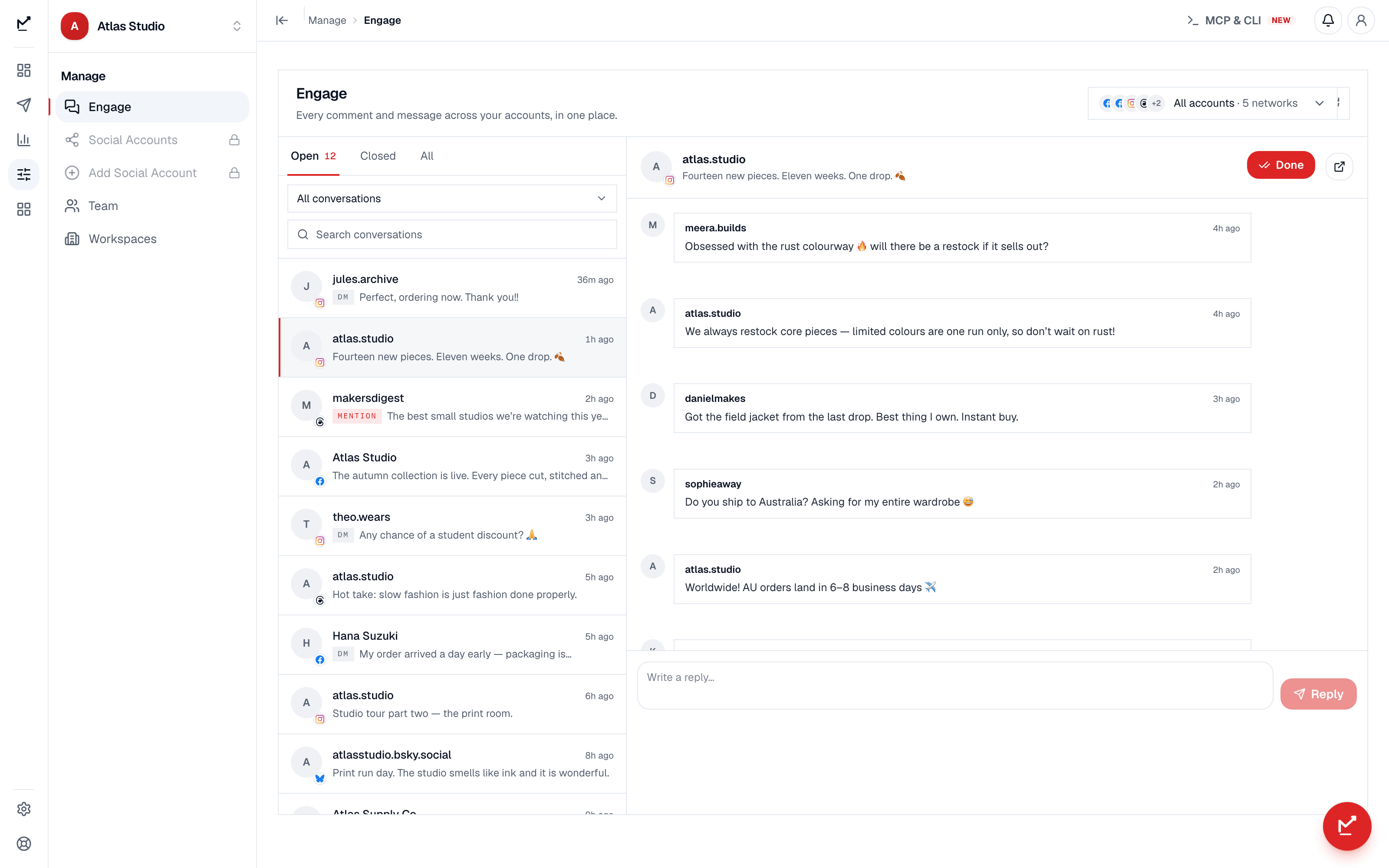 Engage — Social Magnum product screenshot