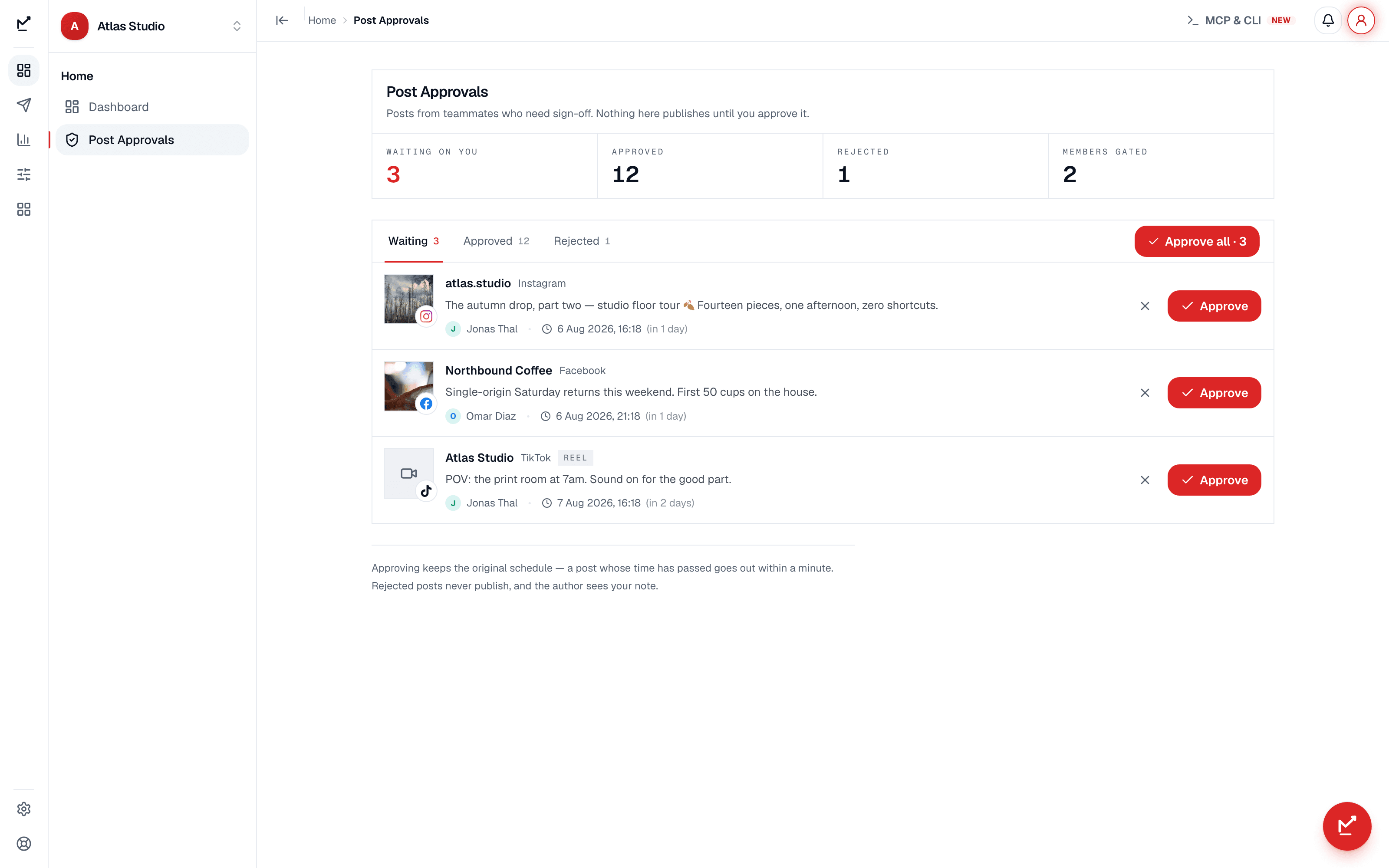 Approve before it ships — Social Magnum product screenshot
