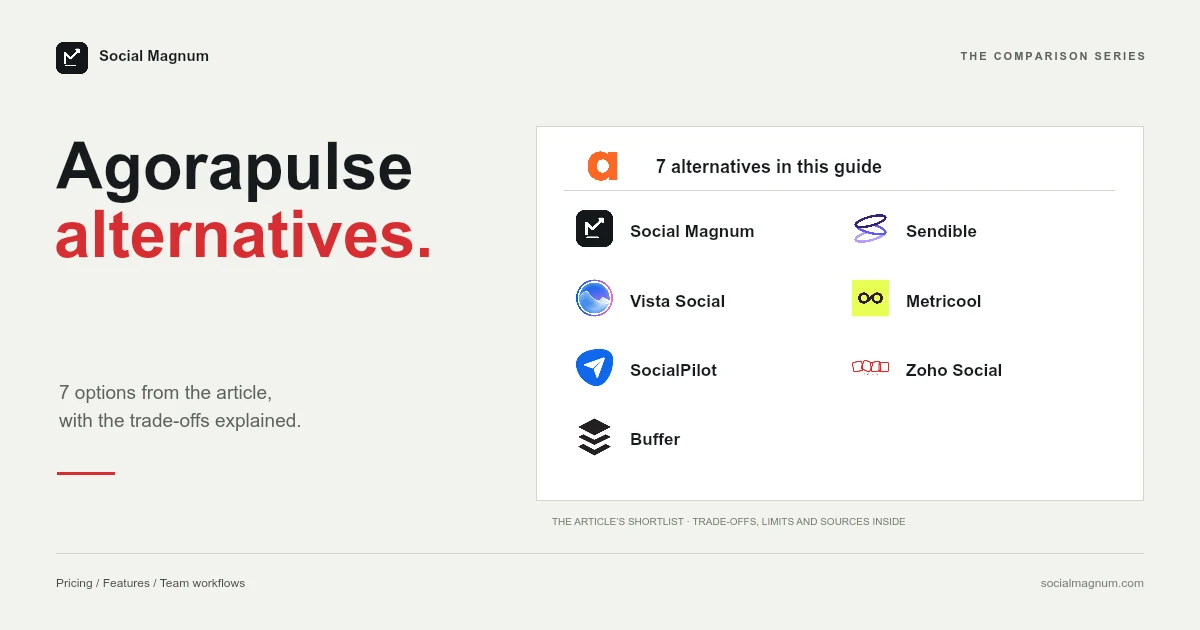 Agorapulse alternatives. 7 alternative tools discussed in the article.