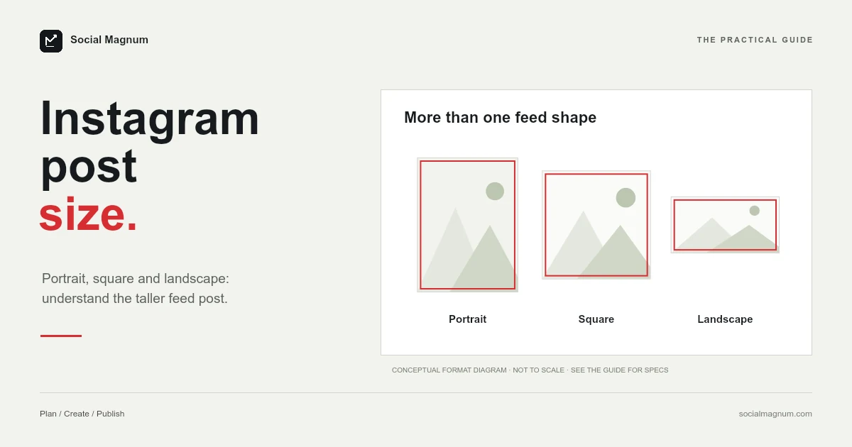 Instagram post size. More than one feed shape.