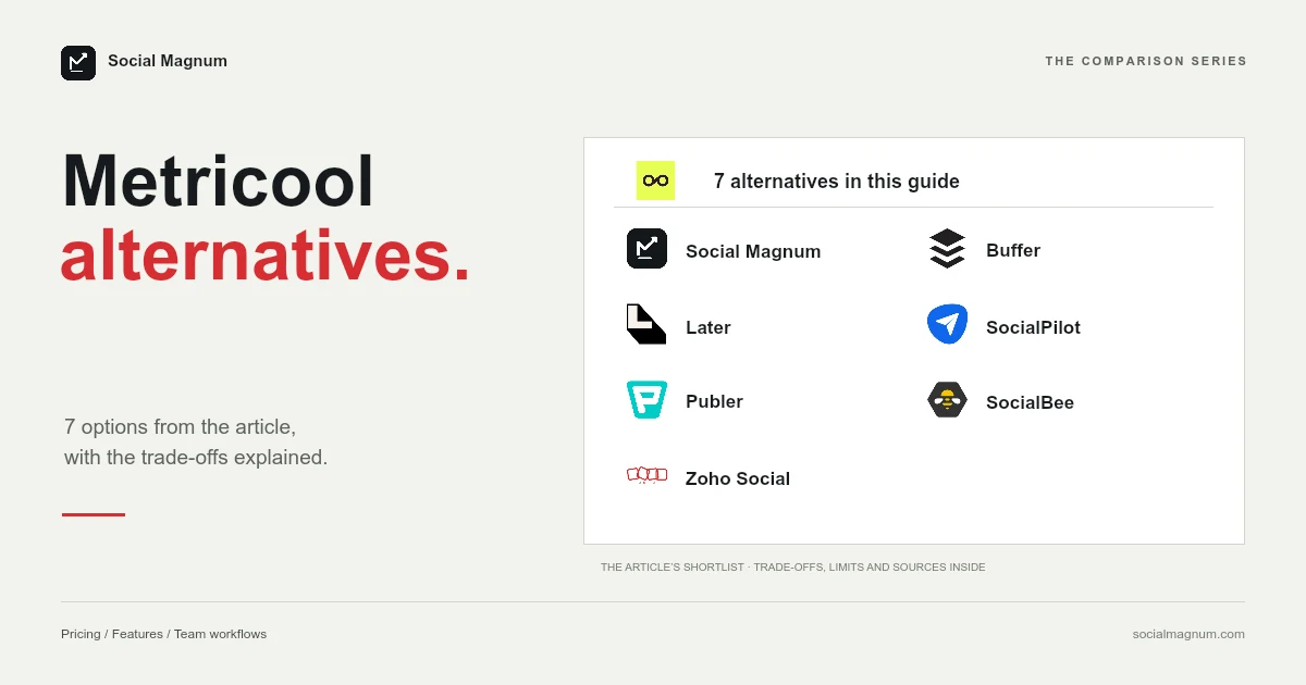 Metricool alternatives. 7 alternative tools discussed in the article.