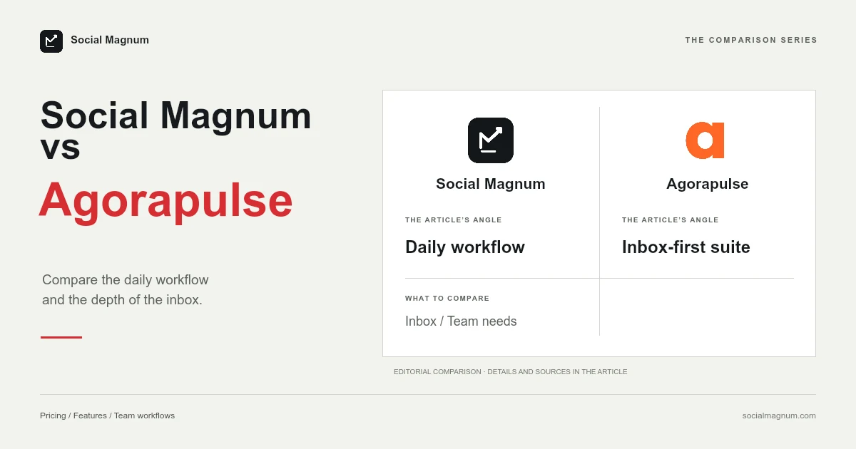 Social Magnum vs Agorapulse Social Magnum and Agorapulse logos.