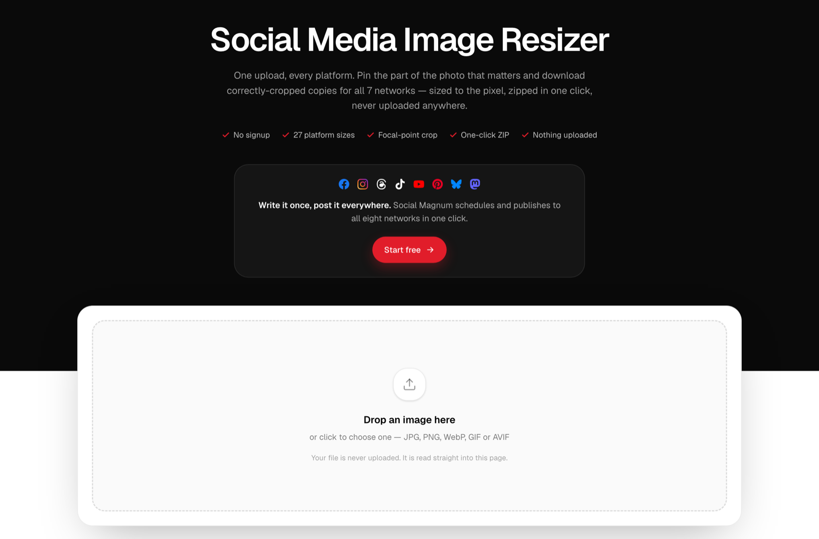 Resizing an image to Instagram and Facebook display sizes before upload so the platform doesn't blur it